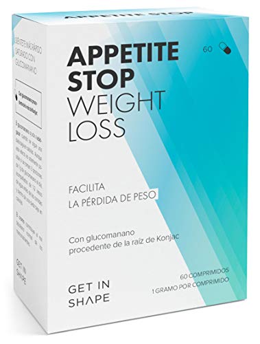 APPETITE STOP – Pastillas para adelgazar - Inhibidor de apetito con 1000mg glucomanano (raíz de Konjac) - 60 cápsulas – de Get In Shape
