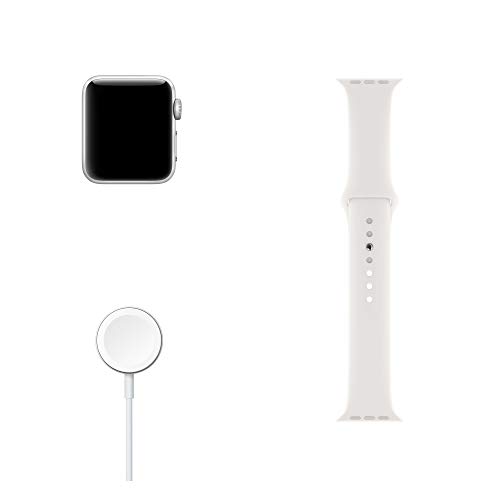 Apple Watch Series 3 (GPS) con caja de 38 mm de aluminio en plata y correa deportiva, Blanca
