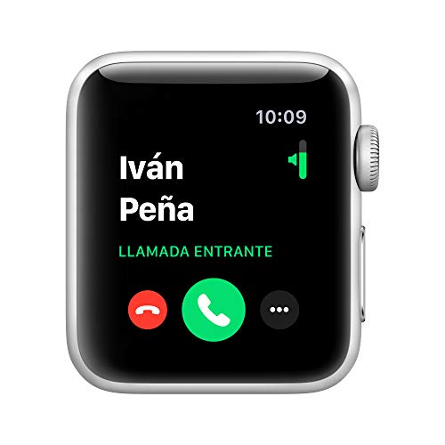 Apple Watch Series 3 (GPS) con caja de 38 mm de aluminio en plata y correa deportiva, Blanca
