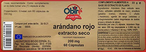 Arándano rojo 5000 mg. (ext. seco 200 mg.) 60 capsulas