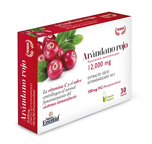 Arándano rojo extracto seco 240 mg (120 mg PAC) 30 cápsulas vegetales con Gayuba, D-manosa, vitamina C y cobre