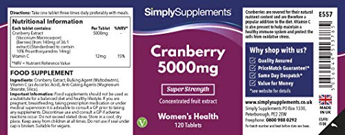 Arándanos rojos 5000mg - Apto para veganos - 120 comprimidos - Simply Supplements