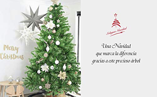 Árbol de Navidad Artificial Arboles C/Soporte Plástico 120-240cm (Verde Brillo, 150cm 293Tips)
