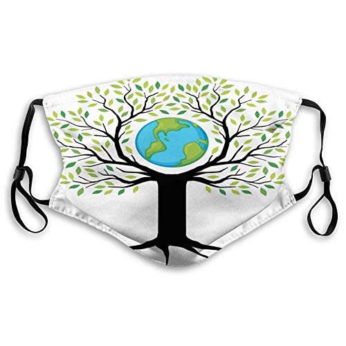 Árbol Ecológico De La Tierra Salvando El Planeta Vida Clima Simbólico Arte Casero,Boca Pañuelo,Cubierta De Decoración,Bufanda De Boca