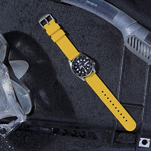 Archer Watch Straps | Repuesto de Correa Reloj de Silicona para Hombre y Mujer, Caucho Fácil de Abrochar para Relojes y Smartwatch | Amarillo Nápoles, 22mm