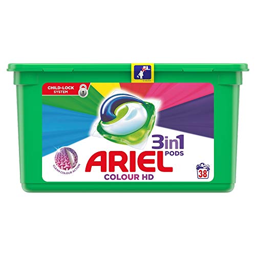 Ariel Todo en Uno Pods, Color Detergente en Cápsulas 38 Lavados, con Lavado a 20 °C y Perfume Duradero