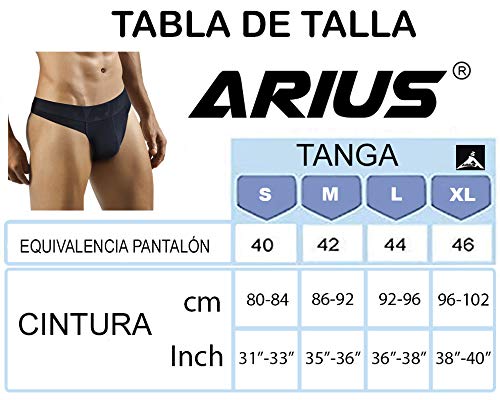 ARIUS Tanga Hombre Sexy Negro - Tanga Caballero - Tanga Masculino - Tanga Hilo Hombres Sensual - String Hombre - g-String Caballero - Tanga Algodon Hombre (S)
