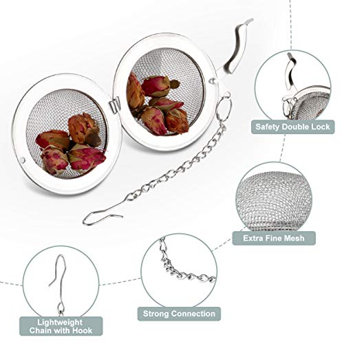 ARKTEK Filtros para té, Acero Inoxidable, Pack de 2, 4.5 cm