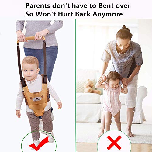 Arnés de Seguridad para Caminar Ajustable Arnés de Bebe a Pie de Caminado Aprendizaje Chaleco Arneses para Niños Andador Arnés Tirantes Con Correa y Hebilla de Bebé Protección 6-27mese (amarillo)