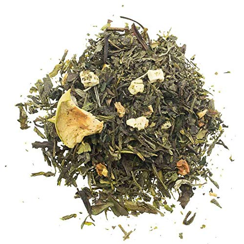 Aromas de Té - Té Verde Manzana Con Jengibre Té Blanco Pai Mu Tan y Hojas de Mora Dulce - Saludable - para Combatir Dolores de Garganta o de Cabeza - 100 gr