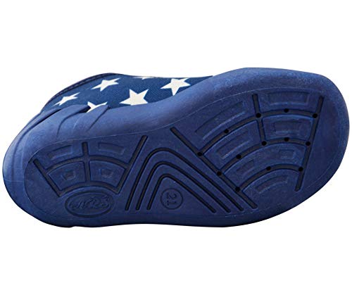ARS Calzado para ninos pre-Escolar Deportes Plantilla de Cuero Zapatos Zapatillas de Estar por casa 20 21 22 23 24 25 26 (Azul Marino Estrellas, Numeric_26)