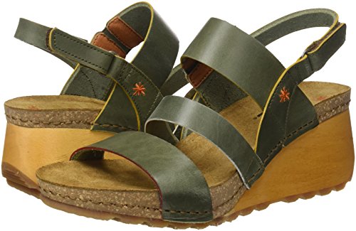 Art Borne, Sandalias con Punta Abierta para Mujer, Verde (Kaki), 39 EU