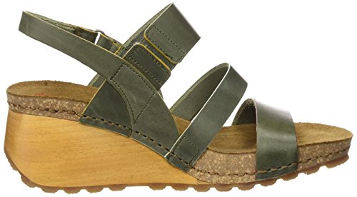 Art Borne, Sandalias con Punta Abierta para Mujer, Verde (Kaki), 39 EU