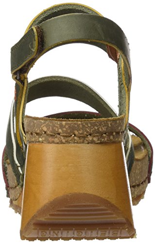 Art Borne, Sandalias con Punta Abierta para Mujer, Verde (Kaki), 39 EU