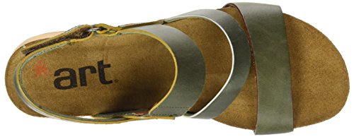 Art Borne, Sandalias con Punta Abierta para Mujer, Verde (Kaki), 39 EU