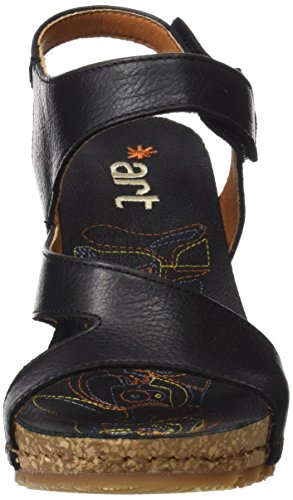 Art Güell, Sandalias con punta abierta para Mujer, Negro (Black Black), 39 EU