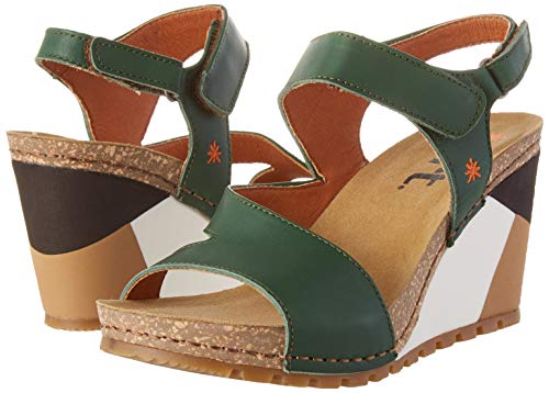 Art Güell, Sandalias con Punta Abierta para Mujer, Verde (Forest Forest), 36 EU