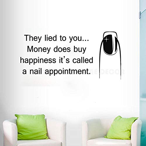 Art Manicure Quotes Sticker Decal Beauty Salon Nails Art Polish Manicures Tatuajes de Pared Dormitorio de Moda Vinilo Mural 90x42 cm