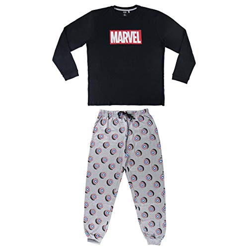Artesania Cerda Pijama Largo Avengers Conjuntos, Azul (Azul C37), XXL para Hombre