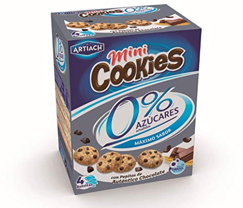 Artiach Mini Cookies - Mini galletas, 0% azúcar, 1 paquete con 4 bolsitas