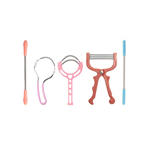 Artibetter 5pcs la depilación primavera roscado cara depiladora eliminación del vello facial removedor palo para el labio superior mejillas mentón patillas