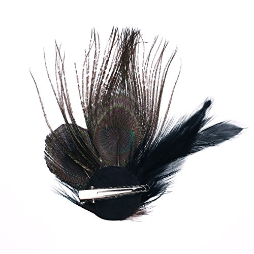 ArtiDeco 1920 Diadema de Pluma de Pavo Real Peinado con Cristal Vintage Años 20 Flapper Pelo Accesorio de Pluma Disfraz Gatsby Accesorio