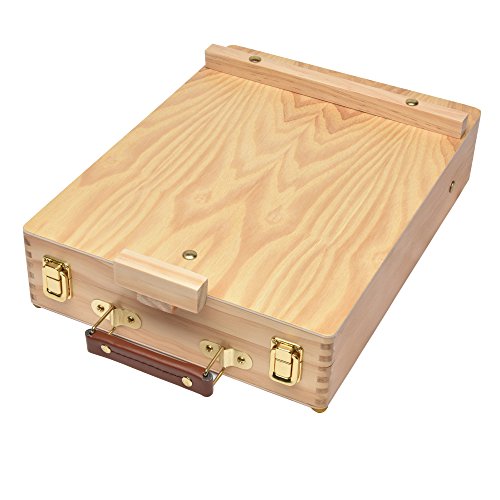 Artina Florenz set de pintura de 28 piezas caballete maletín de mesa para profis y aficionados 18 colores acrílicos, lienzo, 6 pinceles y paleta