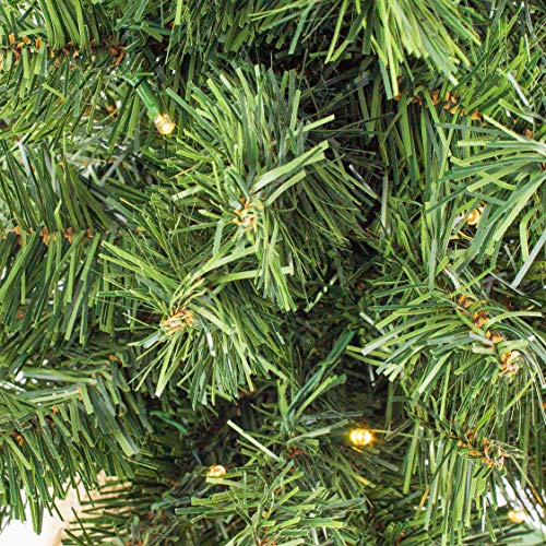 artplants.de Mini árbol de Navidad VARSOVIA con Leds, Saco de Yute, 90cm, Ø 50cm - Abeto Artificial - Pequeño Abeto Decorativo