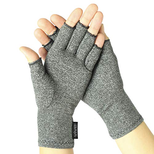 Artritis guantes por vive – Guantes de compresión para artritis y artrosis – Mano Guantes para artritis (alivio de dolor en las articulaciones síntoma – Hombres y Mujeres – Abrir El Dedo, Large, 2