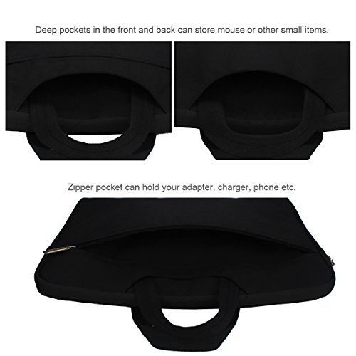 Arvok 13-13.3 Pulgadas Funda para Portátiles/Maletín Funda Bandolera para MacBook Pro Retina/MacBook Air/Protectora Funda Bolso para Acer/ASUS/DELL/Lenovo/HP/Samsung (Negro)