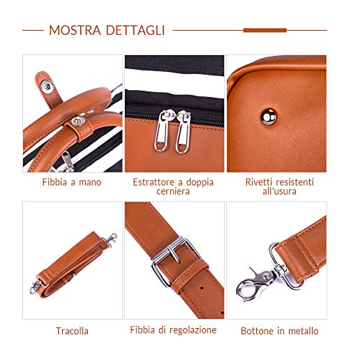 Arzopa Bolsas de Mano Viaje, Bolsa de Lona a Rayas con Correa de Cuero PU para Mujeres Bolso de Deporte para Fin de Semana y Noche (Rayas Gruesas en Blanco y Negro)