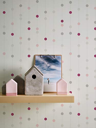 A.S. Création papel pintado de tejido-no-tejido Life beige rojo blanco 10,05 m x 0,53 m 208514