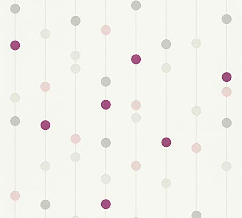 A.S. Création papel pintado de tejido-no-tejido Life beige rojo blanco 10,05 m x 0,53 m 208514