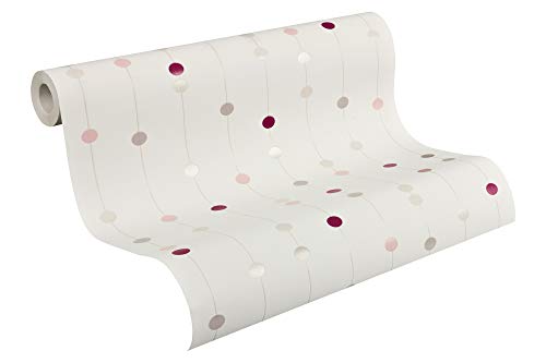 A.S. Création papel pintado de tejido-no-tejido Life beige rojo blanco 10,05 m x 0,53 m 208514