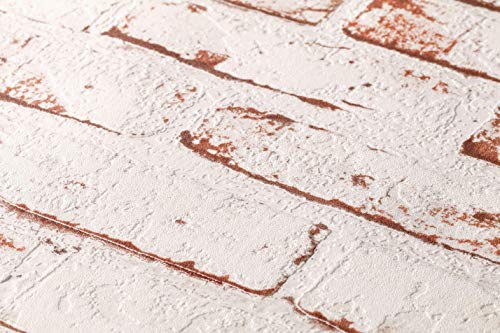 A.S. Création papel pintado de tejido-no-tejido New England beige marrón rojo 10,05 m x 0,53 m 907813