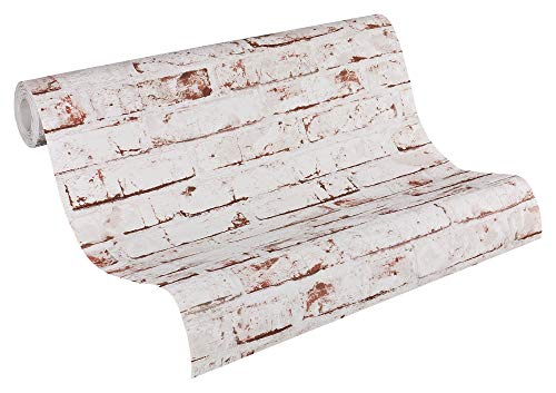 A.S. Création papel pintado de tejido-no-tejido New England beige marrón rojo 10,05 m x 0,53 m 907813