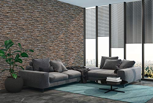 A.S. Création papel pintado Wood'n Stone beige marrón amarillo 10,05 m x 0,53 m 914217