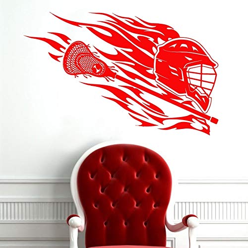 ASFGA Calcomanía Deportiva de Pared de Lacrosse Vinilo Logo de Lacrosse Pegatinas de Pared decoración del hogar Sala de niños decoración de Dormitorio para Adolescentes