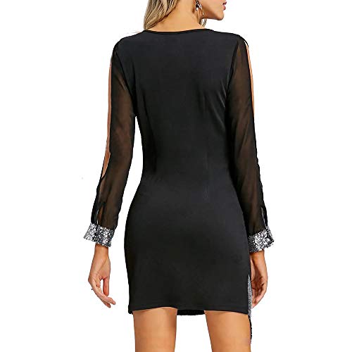 ASHOP Vestidos Mujer otoño 2018 Encaje Monos de Vestir a Rayas Tul Falda Mujer (Negro,L)