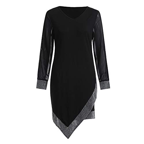 ASHOP Vestidos Mujer otoño 2018 Encaje Monos de Vestir a Rayas Tul Falda Mujer (Negro,L)