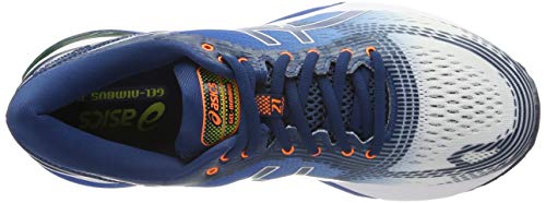 Asics Gel-Nimbus 21, Zapatillas de Running para Hombre, Blanco (White/Lake Drive 100), 42.5 EU