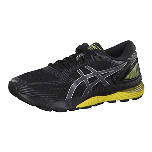 Asics Gel-Nimbus 21, Zapatillas de Running para Hombre, Negro (Black/Lemon Spark 003), 42.5 EU