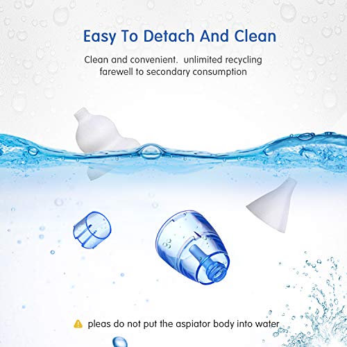 Aspirador Nasal Para Bebés, Ariel-gxr Limpiador Eléctrico de Nariz Con Pantalla LCD de Carga USB, 5 Niveles de Succión Ajustables, 2 Tamaños de Punta de Silicona, Lechón Higiénico Reutilizable