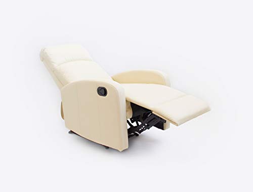 Astan Hogar Confort Sillón Relax con Reclinación Manual, Tapizado en PU Anti-Cuarteo. Modelo Premium AH-AR30600CR, Crema
