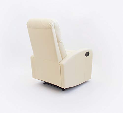 Astan Hogar Confort Sillón Relax con Reclinación Manual, Tapizado en PU Anti-Cuarteo. Modelo Premium AH-AR30600CR, Crema