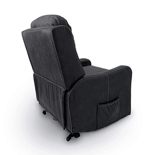 Astan Hogar Sillón Relax con Función Auto-Ayuda (Levanta Personas), Reclinación Eléctrica, Masaje Y Termoterapia. Modelo Zima Lift Up AH-AR10200ST, Gris Acero,