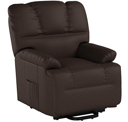 Astan Hogar Sillón Relax con Función Auto-Ayuda, Piel, Chocolate, Talla Única