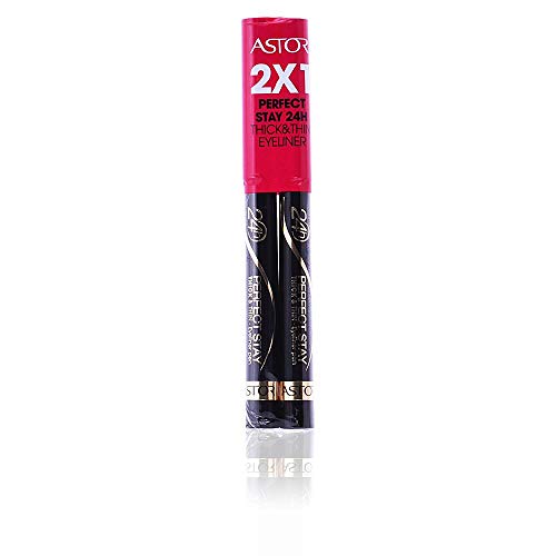 Astor Perfect Stay Eye Liner Thick & Thin 90-Black 2X1 Set - Paquete de 2 x 5 gr - Total: 3.00gr
