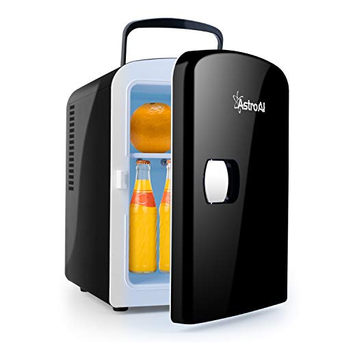 AstroAI 4L Mini Nevera Pequeña Portátil 12 V/220 V para Coche y Casa, Tanto en Frío Como en Calor 0-66°C (Negro)
