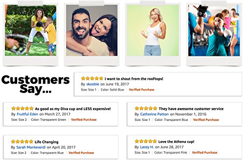 Athena Copa Menstrual – La copa menstrual más recomendada - Incluye una bolsa de regalo - Talla 2, Rosa liso - ¡Ausencia de pérdidas garantizada!